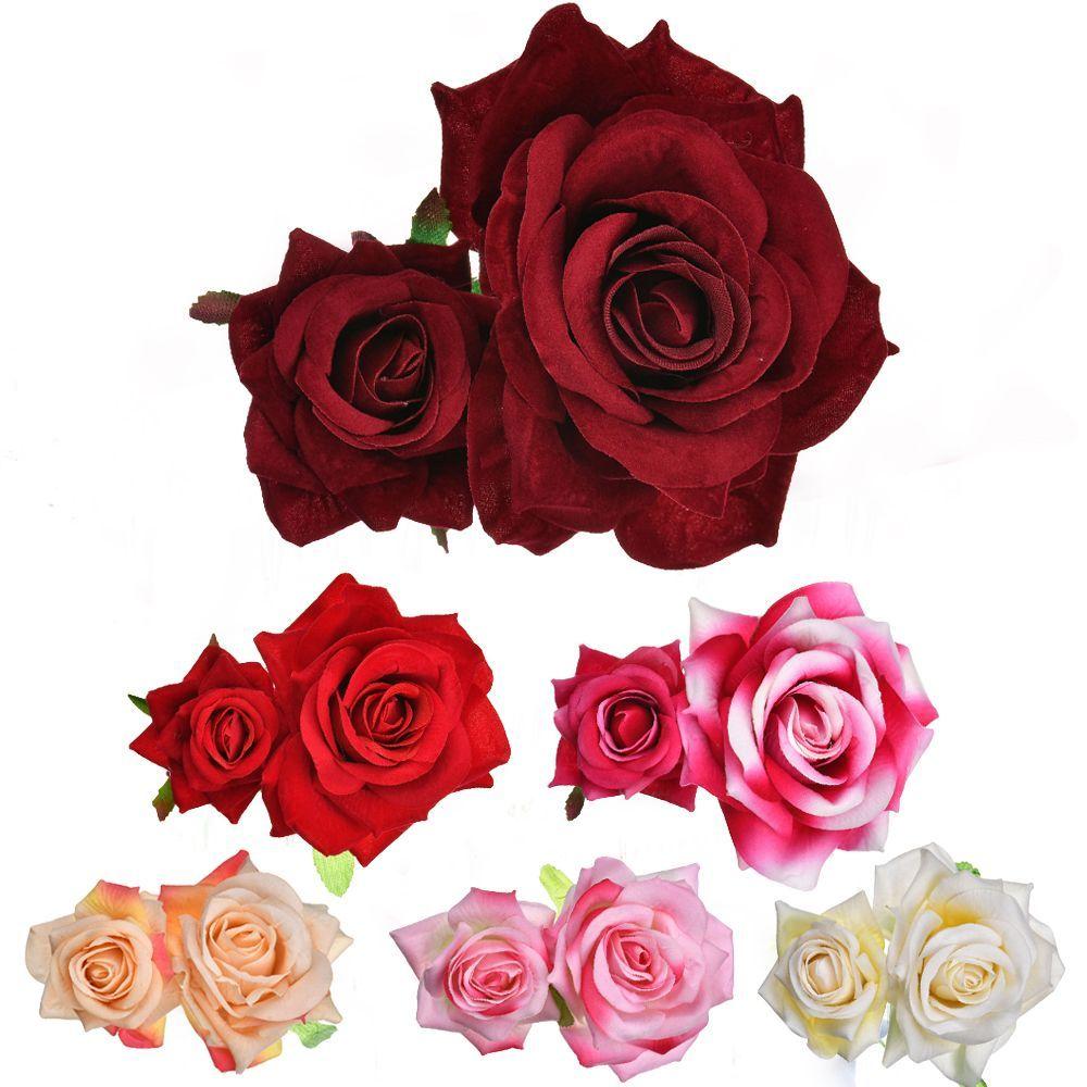 Festival Bridal Flower Hair Clip Double Rose Hairpin Wedding Accessories Bridesmaid Hair Jewelry