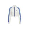 Originals Cropped Jacke Drei Streifen Colorblock Retro Stehkragen Kurze Jacke Damenjacke Han-Jade-Weiß IY9459