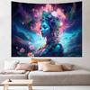 VIKAMA Cosmic Meditation Tapestry Bedroom Mural Luminous Starry Night Bohemian Spiritual Space Decoration