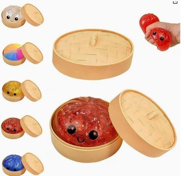 Explosive Steamed Buns Decompression Pinch Music Decompression Vent Artifact Non-Sticky Set Portable Explosive Buns