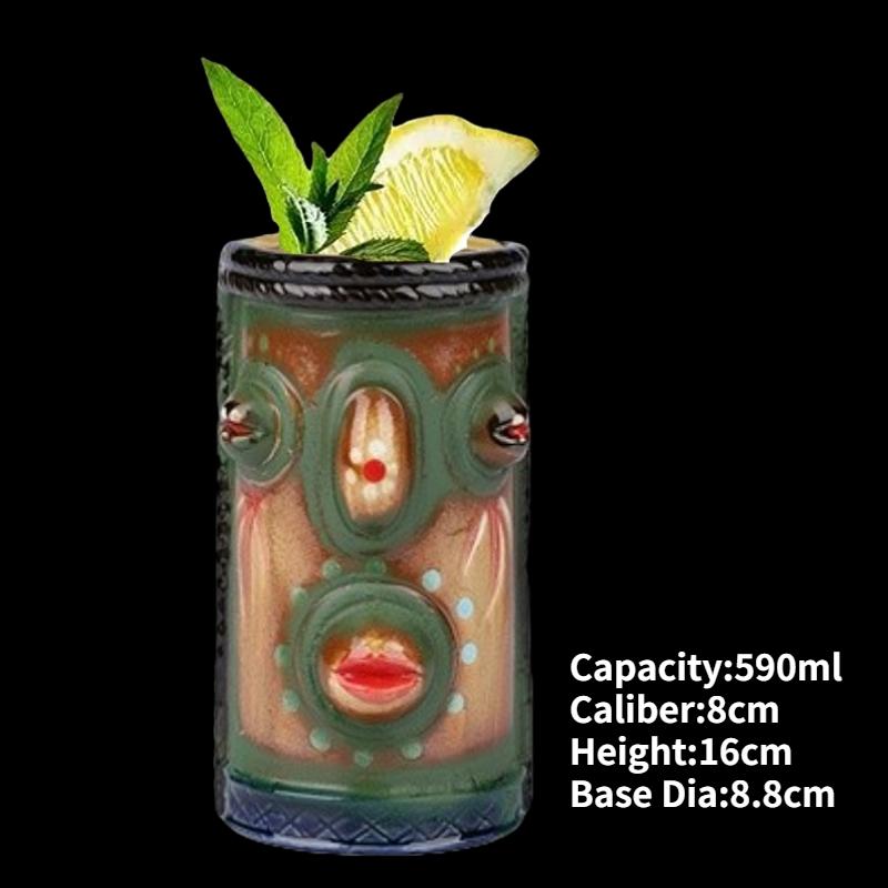 Hawaii Ceramic Tiki Mug Creative Porcelain Beer Wine Mug Party Cocktail Glass Cup Bar Tool