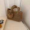 Zomer super populair geweven tas dames nieuwe literaire en artistieke stijl wol gebreide vakantie strandtas schouder messenger bag