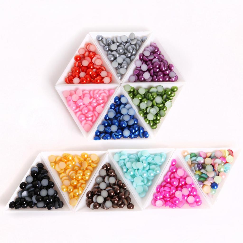 1.5-14mm Flatback Half Round Pearl Craft ABS Imitation Pearl Scrapbook Beads DIY Decorate Sewing For Jewelry Making