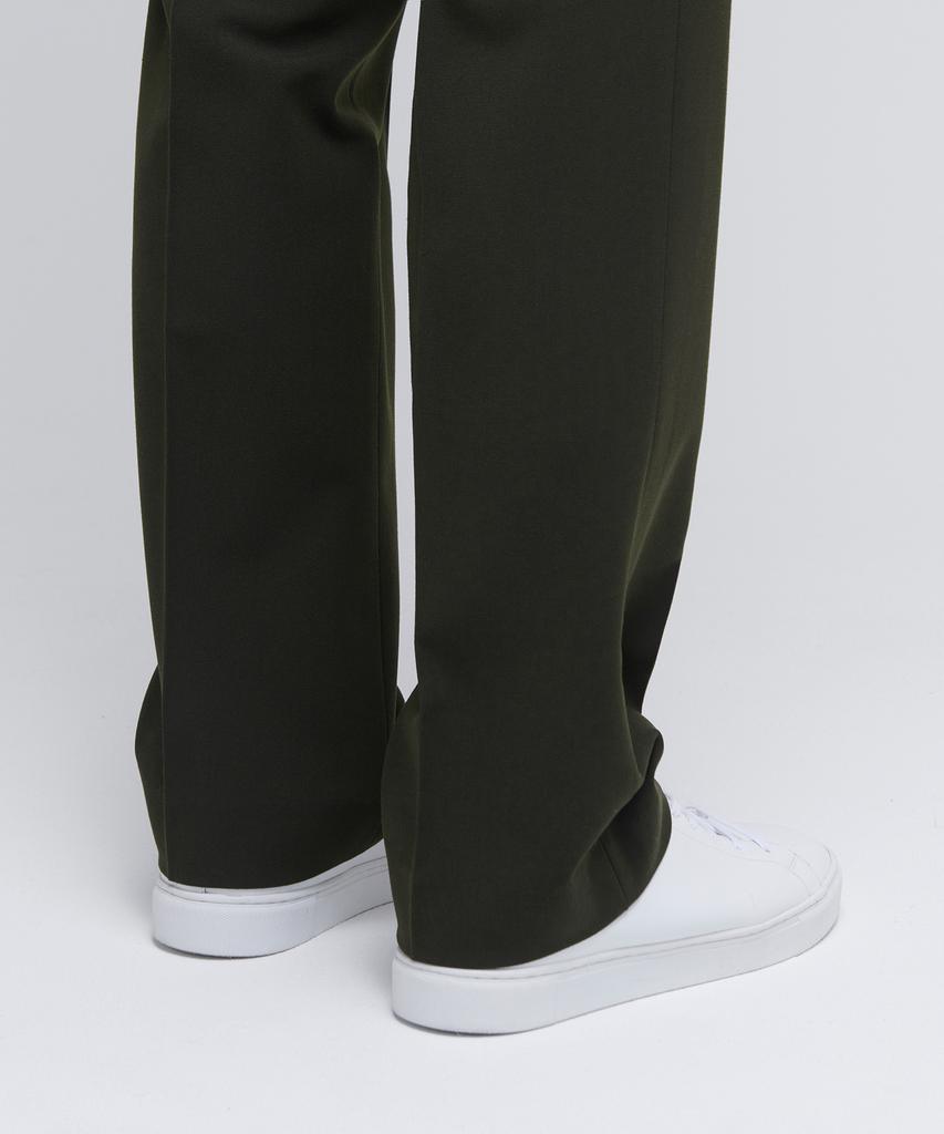 MUSINSA STANDARD Semi-Wide Hidden Elastic Waist Slacks [Khaki]