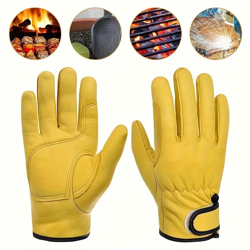 Leather Leather Work High Temperature Heat Insulation Gloves Safety Protection Worker Work Welding Garden Driver Gloves