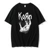 American Singer Rock Band Korn Print Graphic T-shirt Summer Short Sleeve Tees Tops Streetwear Casual Pure Cotton T Shirts Men's1