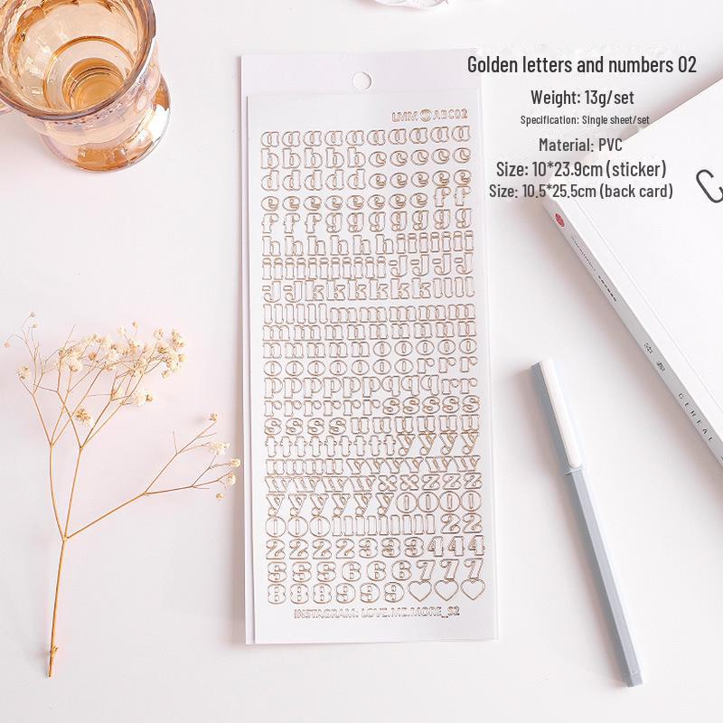 Waterproof PVC Hot Stamped Silver Flower Notebook Stickers