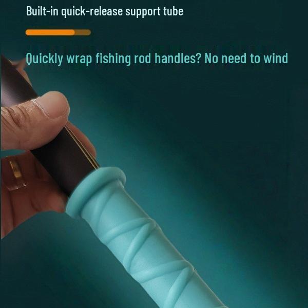 Silicone Anti-Slip Fishing Rod Handle Cover with Automatic Winding and Sweat-Absorbing Tape