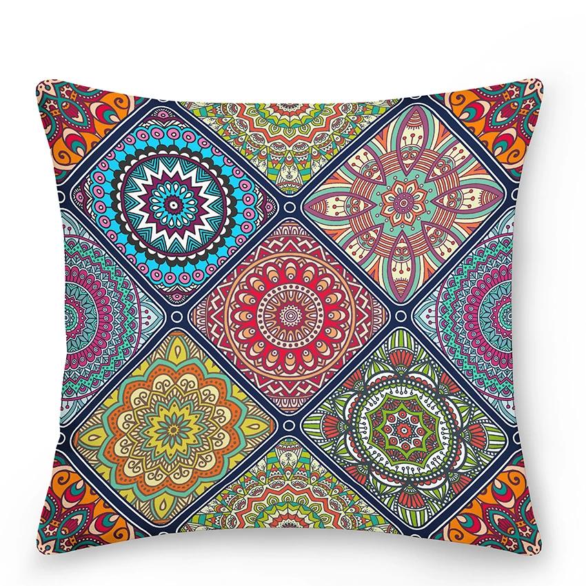 Mandala Throw Pillow Cover With Short Plush Print For Living Room Sofa Decoration Cushion Cover Pillow Covers Decorative