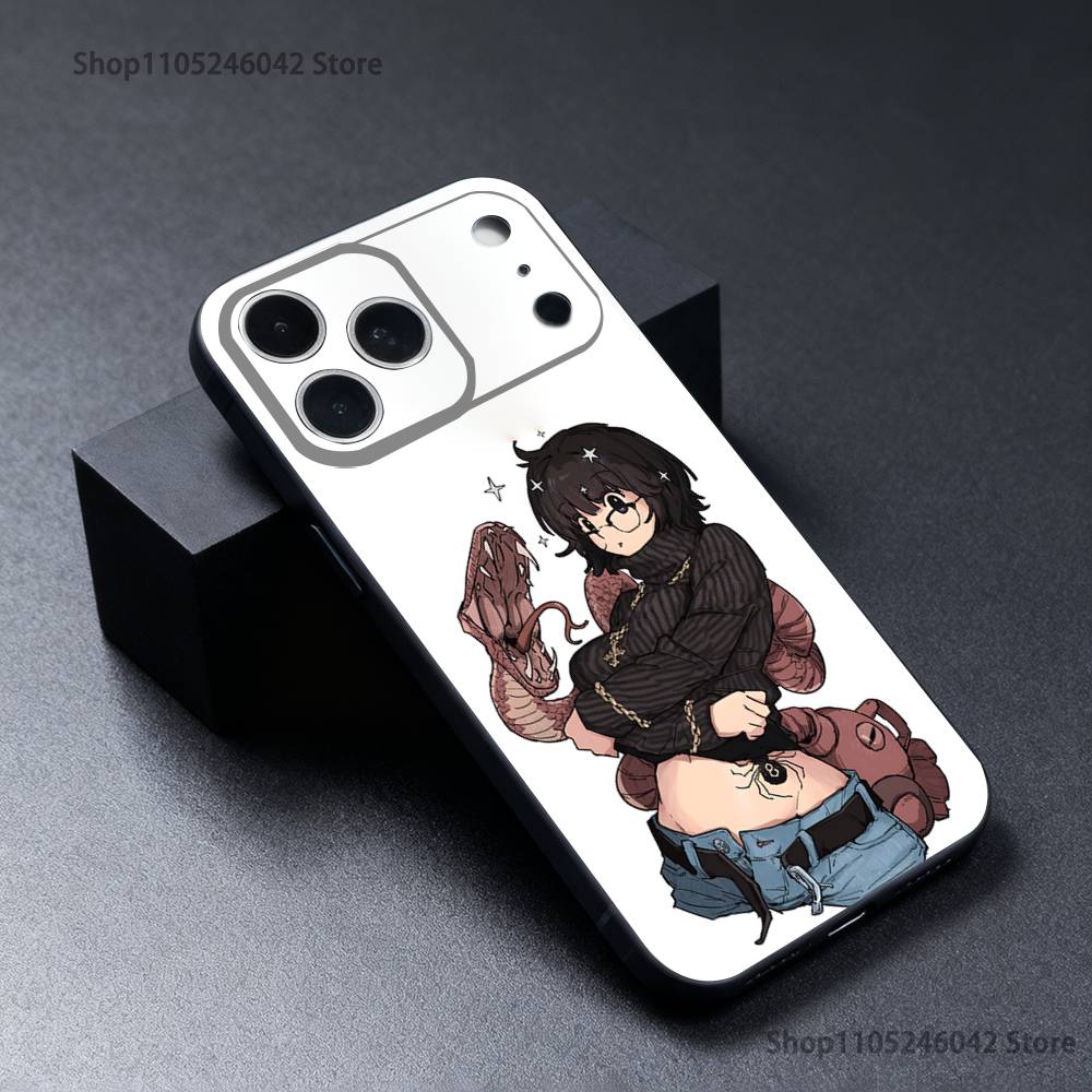 H-HunterS S-ShizukuS Black Soft Cover Phone Case For iPhone 17,16,15,14,13,12,11,Pro,Max,Plus