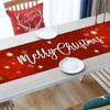 Chemin de table Nouvel An Noël Bonhomme de neige Père Noël Drapeau de table Xmas Couverture Navidad Cadeau Élan Nappe de Noël Fête de Noël