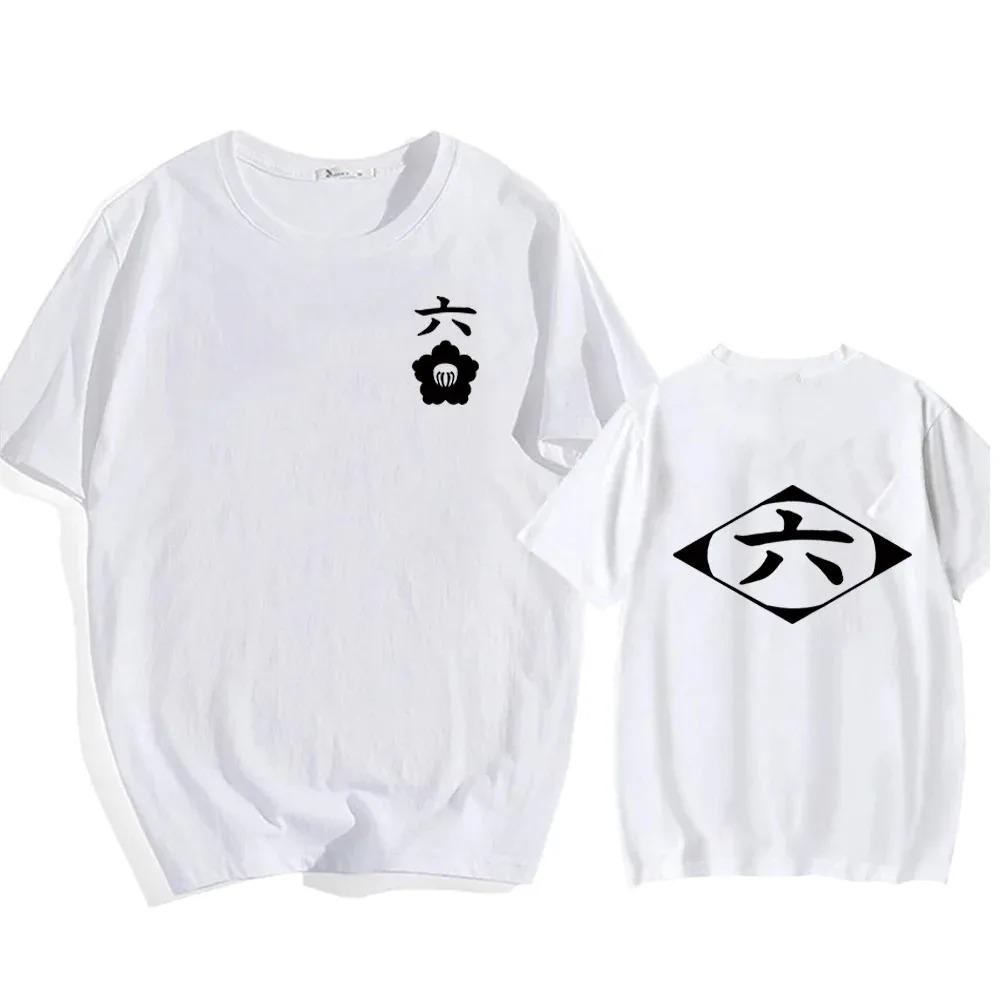 Gorąca sprzedaż Anime bawełniana koszulka wybielacz koszula Cosplay Zaraki Kenpachi unisex kobiety koszulka z dekoltem w kształcie litery "o" z krótkim rękawem modna koszulka dla fanów