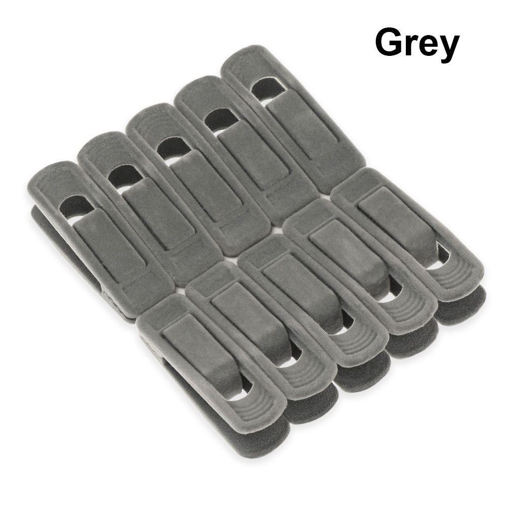 10pcs Portable Non-slip Household Bathroom Velvet Hangers Clips Dress Rack Hanging Hooks Coat Holder