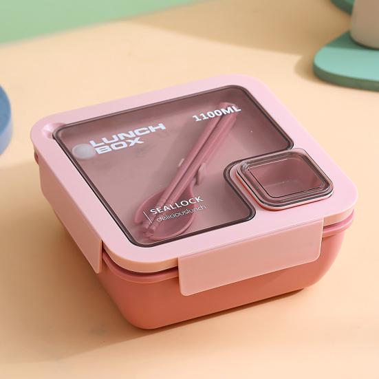 Useful Leak-Proof Retain Freshness Large Capacity Kids Adults Picnic Portable Portioned Lunch Box Daily Use Lunch Box