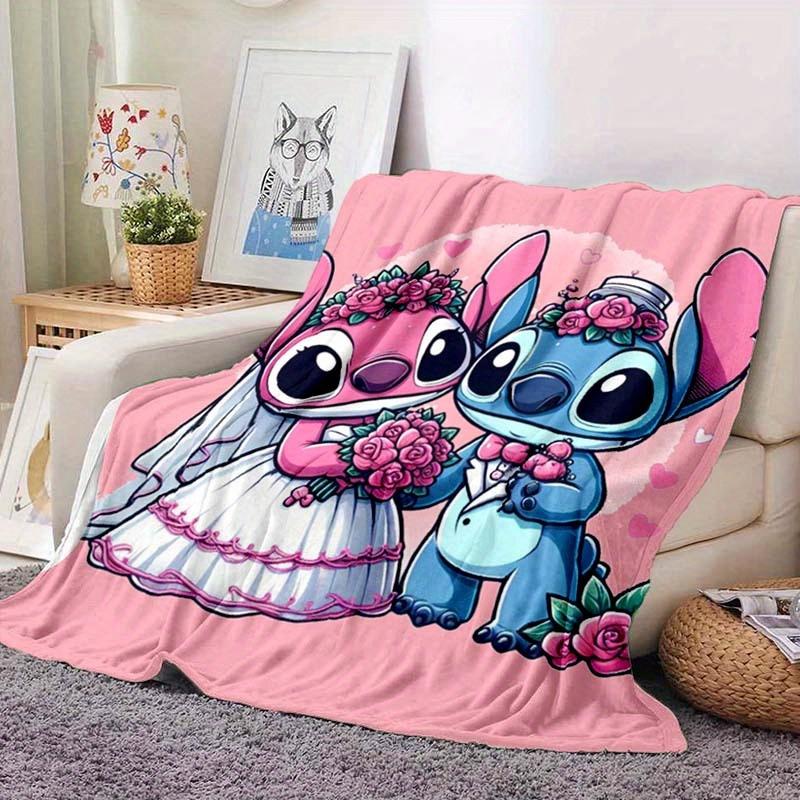 1 Stück Stitch-Druckdecke - Weiche Ganzjahresdecke für Wohnzimmer, Schlafzimmer, Personalisierbares Geschenk mit entzückendem Cartoon-Design