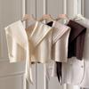 Wool Knitted Shawl Winter Warm Solid Color Collar Neck Guard Knit Thin Knotted Cape Triangle Scarf For Women Fashion Scarf