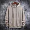 Men's Hooded Round Neck Long Sleeve Heavy Trend Solid Color Autumn Pure Cotton Sweater Men