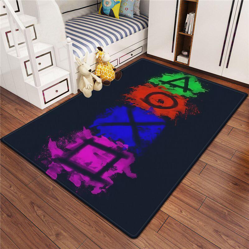Gaming Esports Geometric Controller Pattern Carpet Mat for Boys Bedroom Gaming Large Rug for Living Room Home Decoration Rug