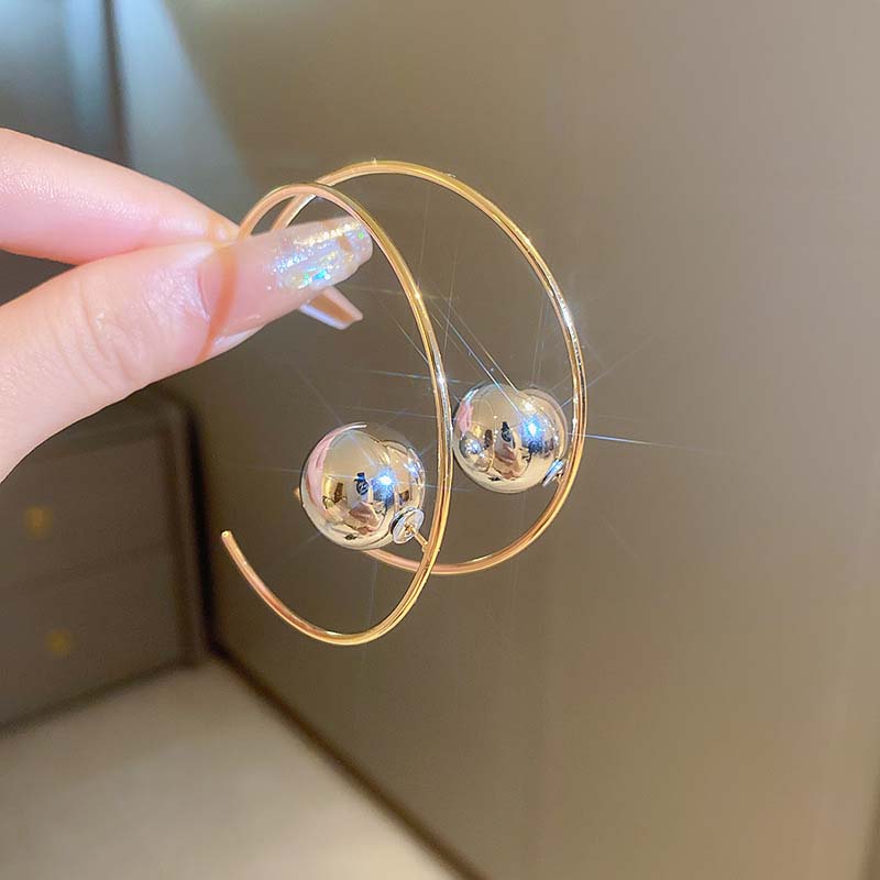 2023 neue Mode Metall Großen Kreis Hoop Ohrringe Für Frauen Übertrieben Gold Farbe C-Förmigen Runde Ohrringe Schmuck Geschenke