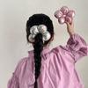Flower Shape Large Hair Scrunchies Cotton Filled Elastic Hair Rope Exaggerated Hair Ring  Daily