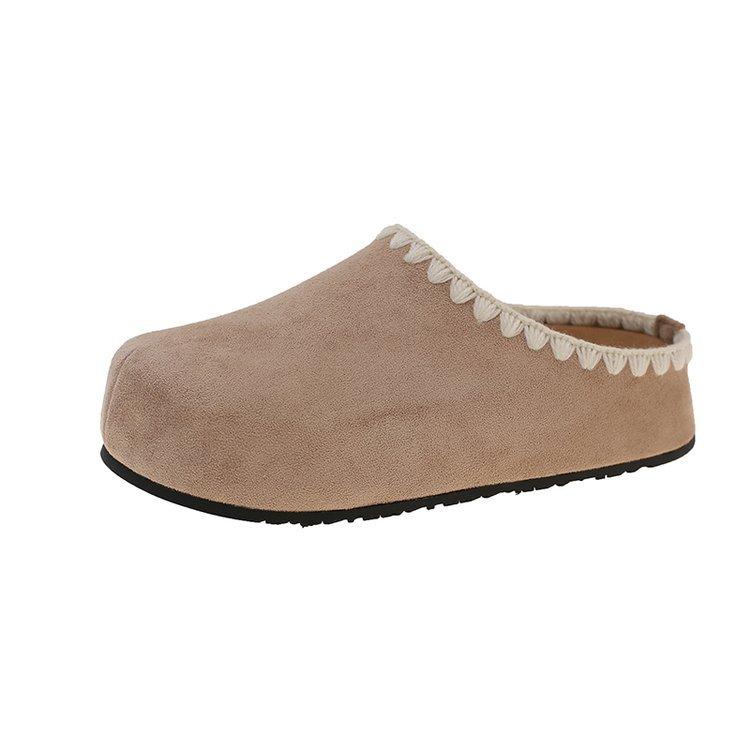Baotou Boken Shoes Women's Autumn 2025 New Fashionable Solid Color Platform Height Increase Half Slippers Versatile Casual Women's Shoes
