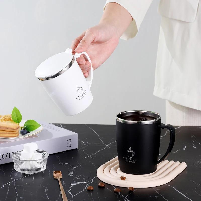 350Ml Thermos Mug 304 Stainless Steel Coffee Cup With Handle Leak-Proof Vacuum Flask Insulated Cup Portable Thermal Water Bottle