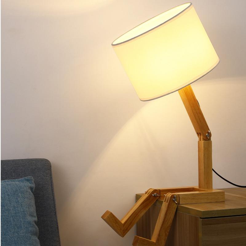 Massivholz-Roboter-kreative Schreibtischlampe, Schlafzimmer-Nachttischlampe
