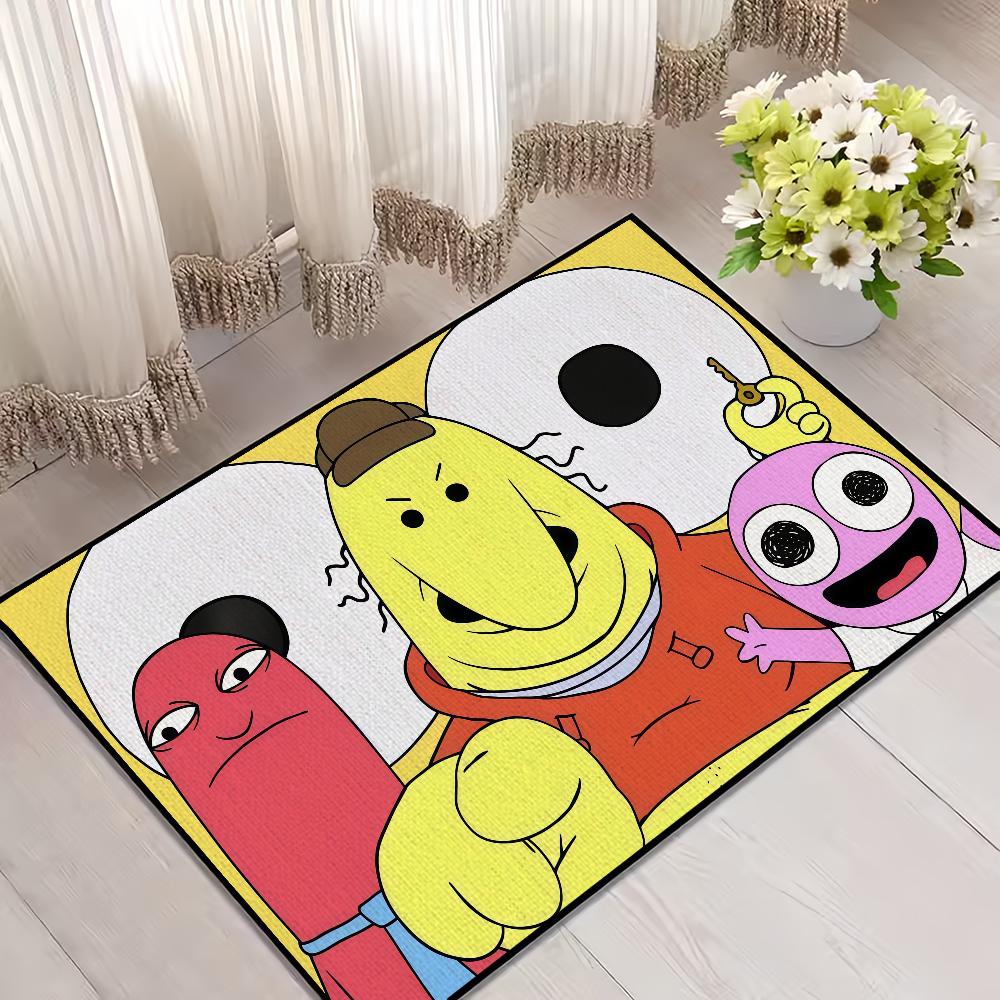 Cartoon Art Anime S-Smiling F-Friends Small Carpet Rug Carpet Home Decor Bedroom Mat Hallway Balcony Entrance Doormat Decoration