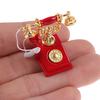 1Pc 1:12 Dollhouse Miniature Phone Model Retro Rotary Telephone for Doll Decor Children's Toys and Family Utensils