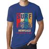 Camiseta Vintage para Hombre Camiseta Gráfica Surf Verano NEWGALE Azul Real