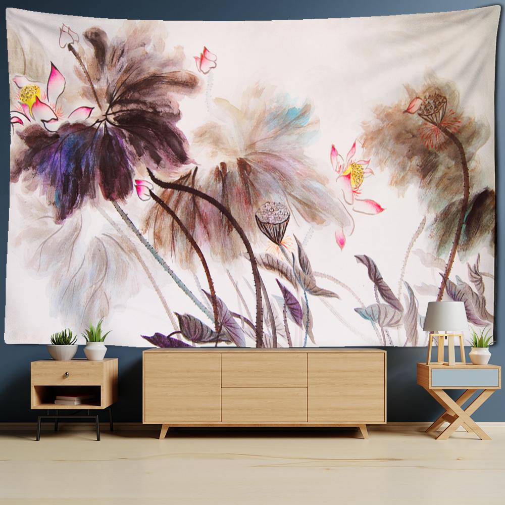 Flower And Bird Chinese Painting Tapestry Wall Hanging Bohemian Style Tapiz Mandala Witchcraft Home Decor