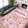 Christmas Custom Name Printed Square Area Rug Soft Non Slip Floor Carpet For Bedroom Holiday Gift