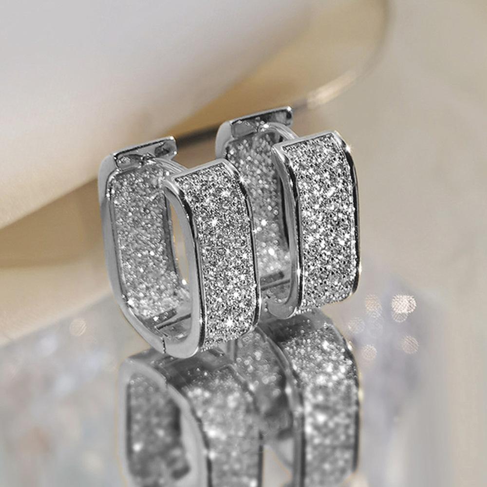 Charm Retro Temperament Ear Studs Earrings Fashion Hong Kong Style Fashion Micro-inlaid Zirconia Women