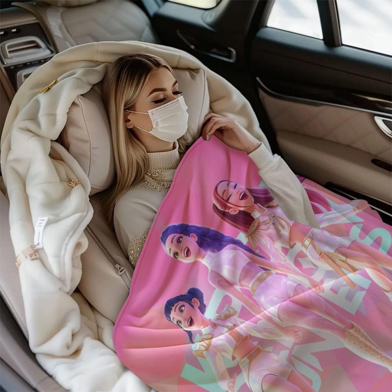 K-Pop Dämonenjäger Thema Decke, Weiche Gemütliche Flanell Überwurfdecke, Fan Geschenk Decke, Mehrzweckdecke für Zuhause und Freizeit