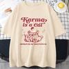 Karma Is A Cat 2023 Taylor Midnights Album Tshirt Short Tee Shirt Meet Me At Midnight Tops Camisetas Unisex Dropshipping