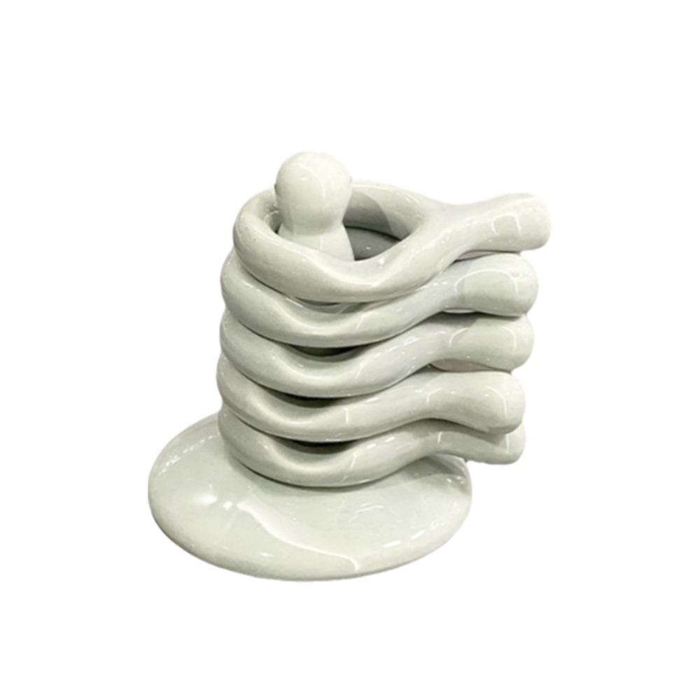 Ensemble de repose-cuillères en céramique forme Q Surface émaillée Support pour baguettes Plateau à œufs Décoration de table à manger