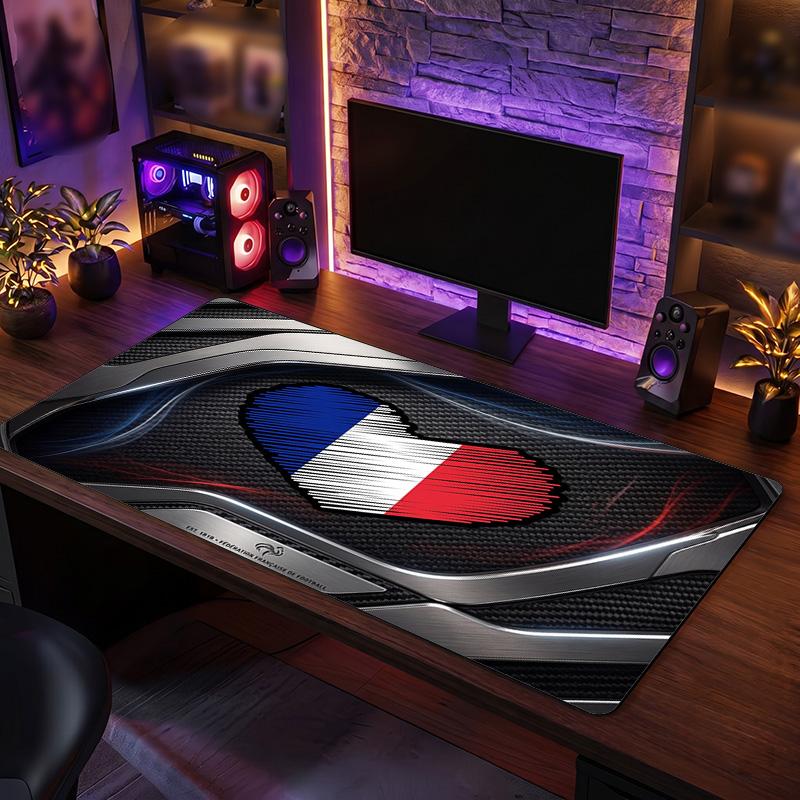France Football Crest Mouse Pad, Extended Non Slip Rubber Desk Mat for Gaming Office Laptop Fan Gift