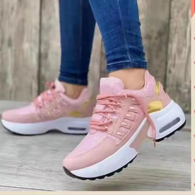 Women's Shoes Spring and Autumn New Mesh Breathable Casual Shoes Outdoor Lightweight Non-slip Wedge Heel Thick-soled Sneakers