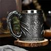 Beer 600ml Mug Steel Stainless Retro Tankard Coffee Cup Tea Tumbler Medieval Dragon Resin Mug For Fantasy Lovers