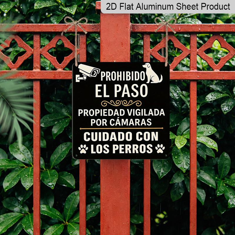 2D Flat, 1pc, Vintage Metal Sign, Decorative Plaques and Ornaments, Private Territory Monitoring Alarm, Security Reminder, Outdoor, Office, Yard