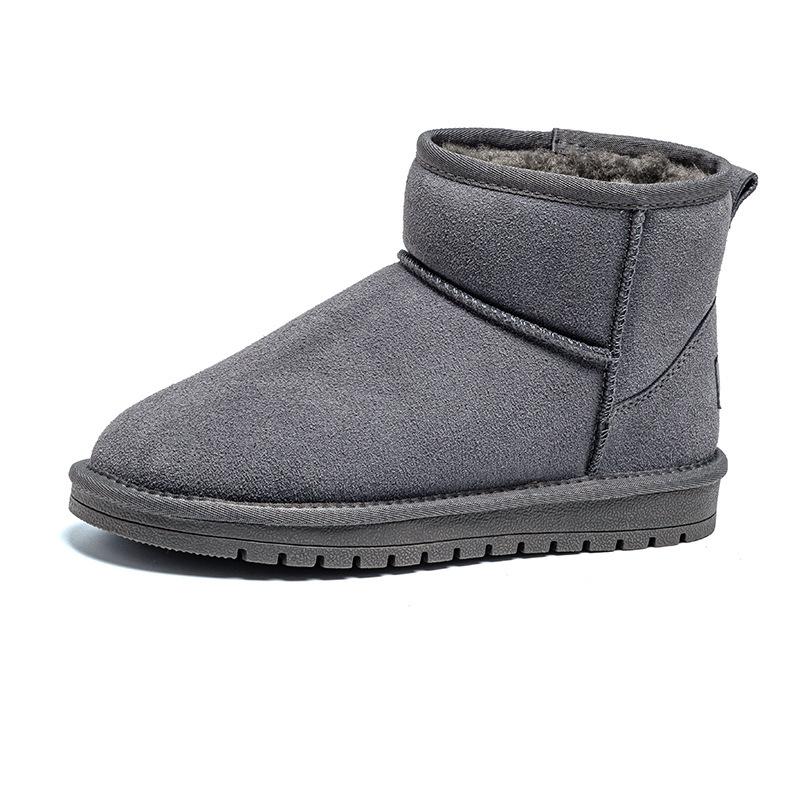 Bottes de neige à fourrure intégrée pour hommes et femmes, hiver, épaissies, chaudes, imperméables, antidérapantes, chaussures en velours et coton, grandes chaussures en coton