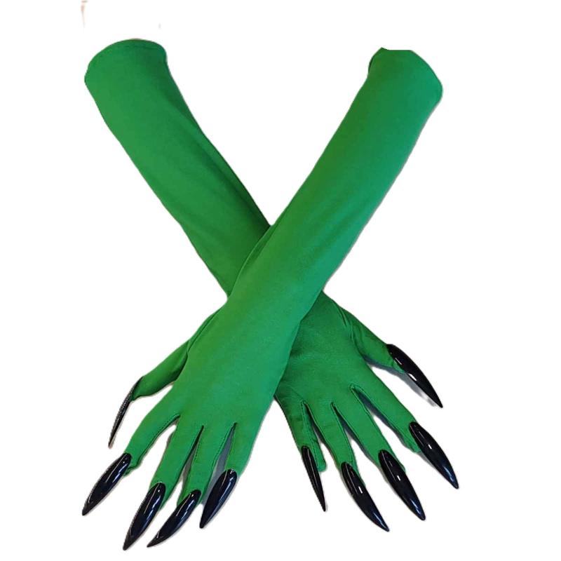 43Cm Women Scary Claw Long Nail Elastic Mittens Halloween Devil'S Ghost Claws Gloves Party Cosplay Performance Costume