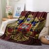 1PC Russian Double Print Flannel Blanket, High Quality Comfortable for All Seasons, Home Decor, Warmth and Comfort, Perfect for Christmas Gifts138