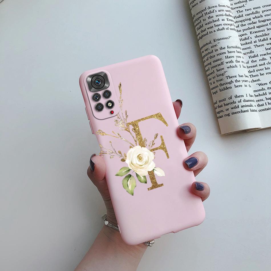 For Xiaomi Redmi Note 11 Pro Case Luxury Custom Name Letter Alphabet Phone Case For Xiaomi Redmi Note 11 11S Note11 Pro 5G Cover