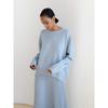 Autumn and Winter Women's Sweater Knit Sweater Round Neck Loose Solid Color Long Sleeve Sweater