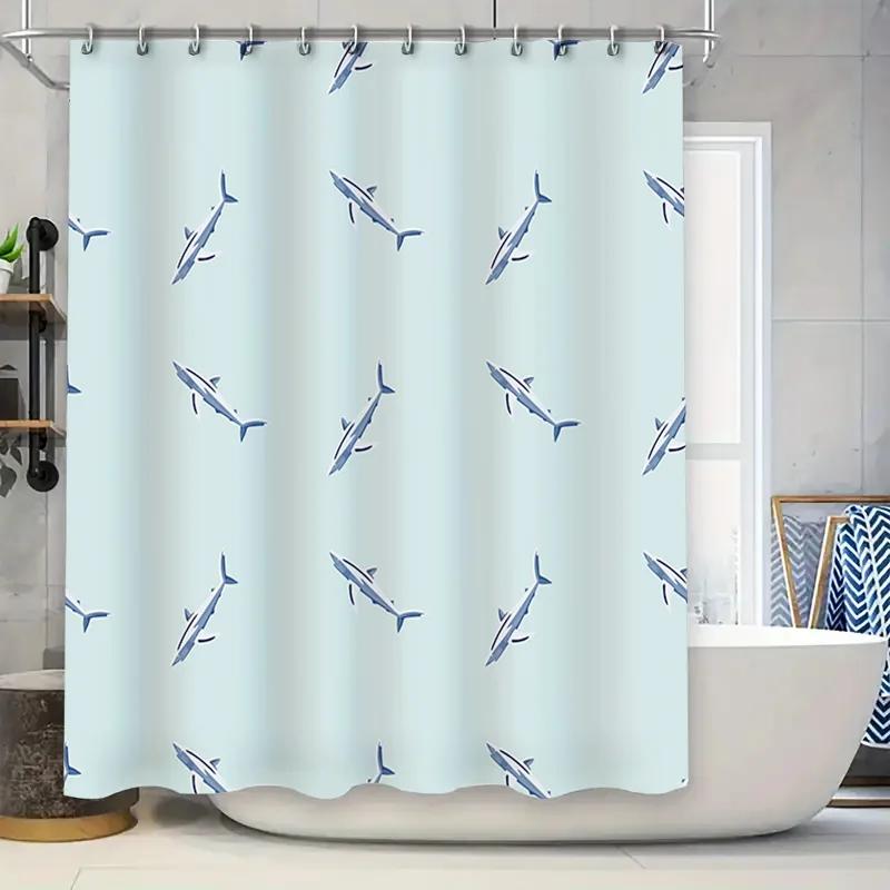 Blue Dolphin Printed Shower Curtain Waterproof Bath Decor Home Bathroom Decoration