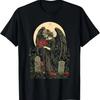 Ange gothique avec des roses devant la lune - T-shirt gothique