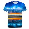 Zomerse Zeegezicht Scène Grafische T-shirts 3D Geprint T-shirt Mode Heren T-shirts Strandstijl Natuurlandschap Patroon T-shirt