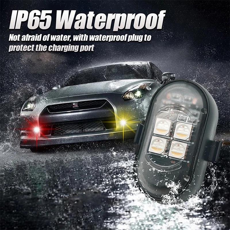 RGB Wireless LED Remote Strobe Lights Car Decor Atmosphere Light Warning Lights RGB Led Aircraft Strobe Lights Car Motorcycle LED Lights