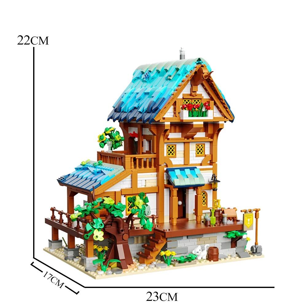 Medieval Castle Architecture Manor Scene Building Block Forest Hut Town Landscape Model Assembly Bricks Toy Gifts NO BOX